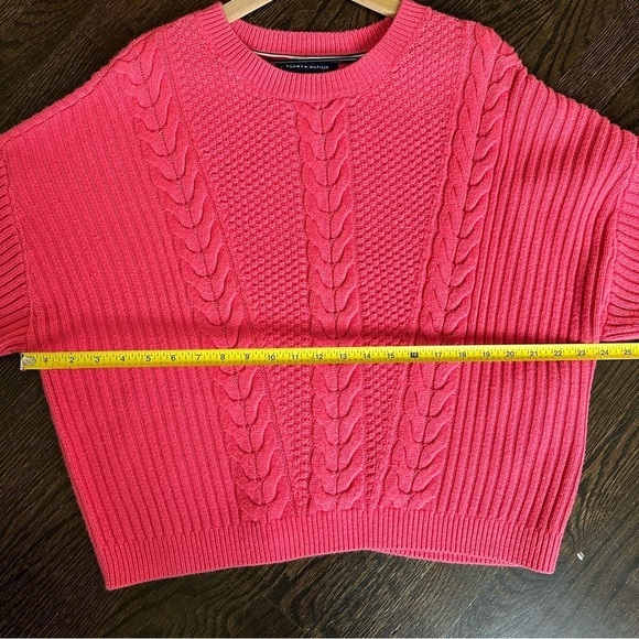 Tommy Hilfiger Women's Cable-Knit Drop-Shoulder Pink Sweater Size XL - Picture 7 of 8